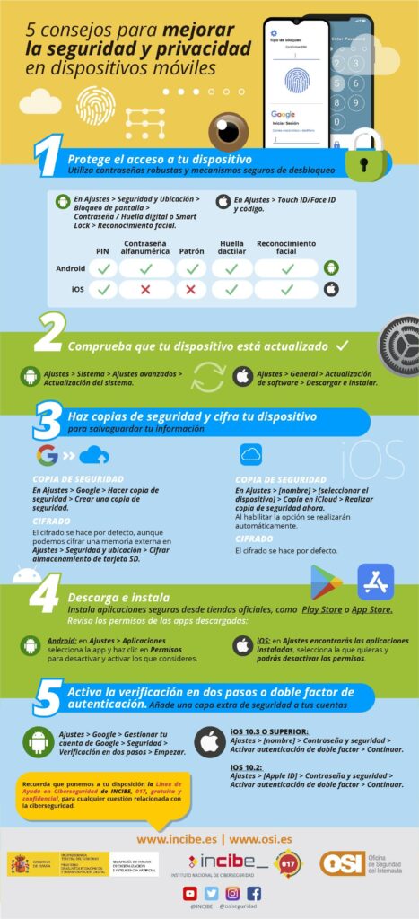 Consejos para mejorar la seguridad en dispositivos Android 1 Protege tu móvil iOS y Android con 5 consejos | Ciudadanía | INCIBE